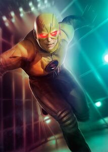 Thawne as the Reverse-Flash in a promo character poster.