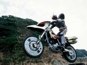 Chalice on his bike.