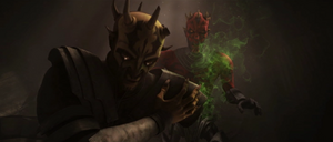 Maul comforts his brother as Savage's arm spilled out magics.