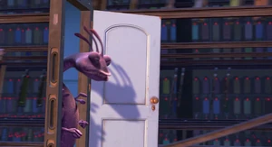 Randall opens the door.