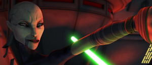 As the duel continued, Argyus signaled Ventress with his comlink that Gunray had been freed.