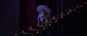 ...but suddenly being furious to see Imelda stealing the spotlight as she sings "La Llorona" to the audience.