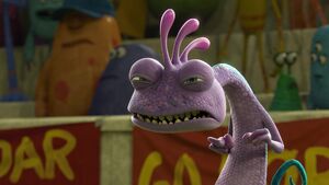 "That's the last time I lose to you, Sullivan." - Randall's first defeat when he is kicked out of Roar Omega Roar, and swears to take revenge on Sulley, thus beginning his descent into villainy and setting up the events of Monsters, Inc..