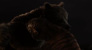 Shere Khan injuring Baloo.