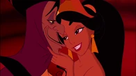 Jafar being flirted with Jasmine.