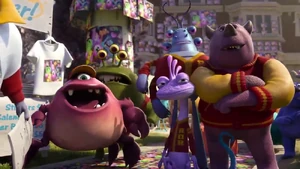 Randall arrogantly stares Mike and Oozma Kappa, gloating for looking like a real Scarer, according to Johnny.