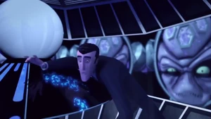 Kraang Prime surprised at Raph's clumsiness.