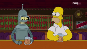 Bender with Homer