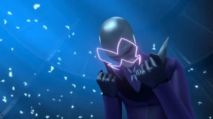 Hawk Moth enraged upon realizing Ladybug tricked him.