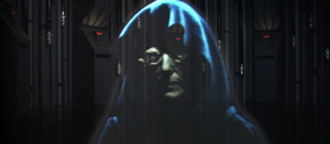 The Emperor's hologram in The Empire Strikes Back (Original edition).