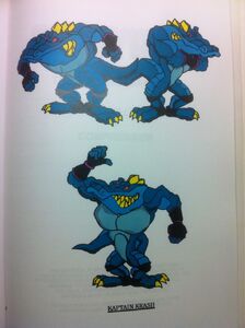 Concept art of the character that would become Krusha.