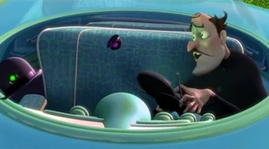 The Bowler Hat Guy accidentally bumps DOR-15 with her "offspring".