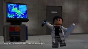 Dr. Henry Wu as seen in LEGO Jurassic World.