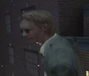 Vinnie running from Max Payne after being shot.
