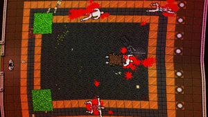 The Son, in his drug stupor, seeing Mark as a literal bear, feasting on a dead mobster.