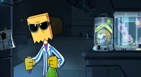 Mascara Macabra trapped in Black Hat's kitchen.