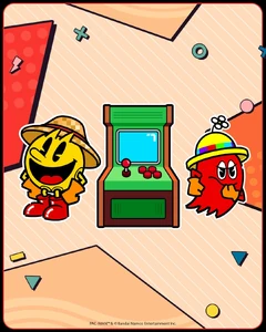 Pac-Man & Blinky wearing spring hats