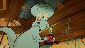 Mr. Krabs with Squidasaurus Rex.