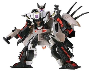 Transformers Cybertron toy line Galvatron, in G1 Megatron's colours.