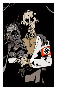 Herman von Klempt holding his baby ape, named Kriegaffe