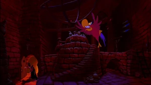 "We gotta get outta here! I gotta start packin', your highness!"