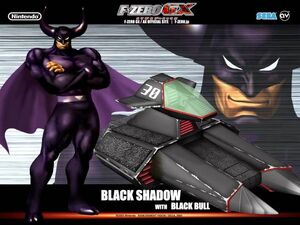Black Shadow and his car as seen in F-Zero: GX.