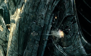 Megatron falling from Cybertron.