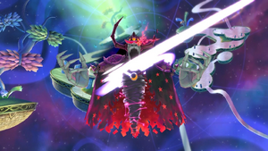 Parallel Nightmare gets sliced by his own summon.