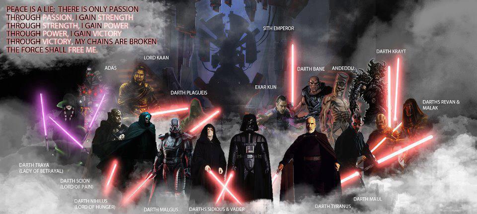 Every darth in star wars sale