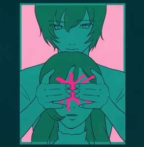 ThanatosImage12.jpg (646 KB) The protagonist covering Thanatos' eyes.