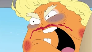 Donald Trump screams in rage.