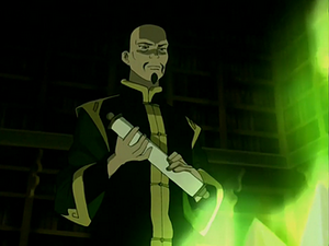 Seeing him as a threat to Ba Sing Se's stability, Long Feng contemplated a way to quietly deal with Avatar Aang.
