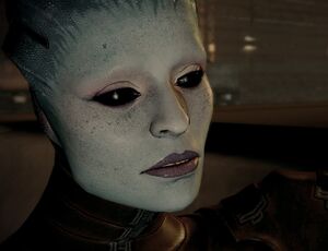 Morinth attempting to seduce Shepard