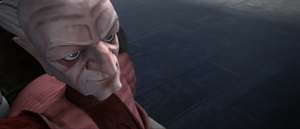 Palpatine smiles evilly as he has future plans for the cloned beast.