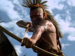 Sakuruta shooting arrows at Timmons.