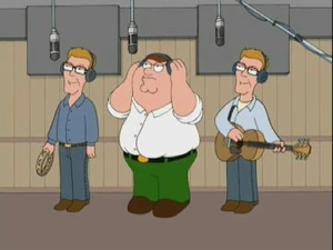 Peter singing with the Proclaimers.