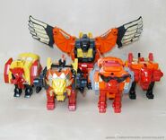 The original Predacon figures in their beast modes