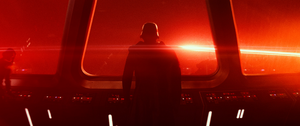 Kylo watches as the First Order fires the Starkiller superweapon on the Republic's capital.