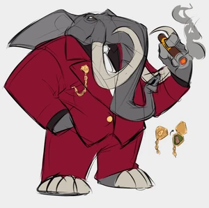 Concept art of Loxodont's Lovers of Aether appearance.