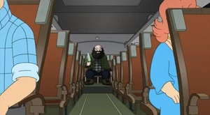 Arriving on the bus.