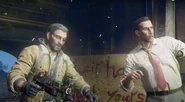 Richtofen and Weaver reacting to a mysterious blast.