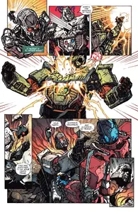Megatron's death as the T-800 blows him apart from the inside by firing at his spark.
