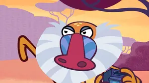 the Baboon's evil stare, preparing to assault Cuddles to death.