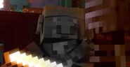 Wither Skeleton kills Piglin with his decomposition touch