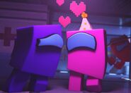 Purple flirting with Pink as Red peeks them