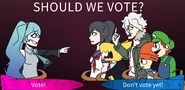 Miku in a Scrum Debate with the survivors.
