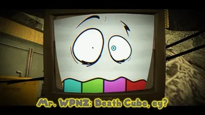 Mr. Puzzles understandably freaked out knowing that he is going to be sentenced to The Death Cube: the ultimate tool hellbent on destruction.