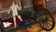 KanryuActuallyIntroducingHisWife.png (37 KB) Kanryu hitting the pose after taking off the sheet of his Gatling gun
