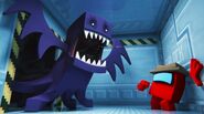 The Impostor roars at Detective Crewmate in Ending B