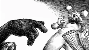 Springtrap, horrified after Fredbear died.